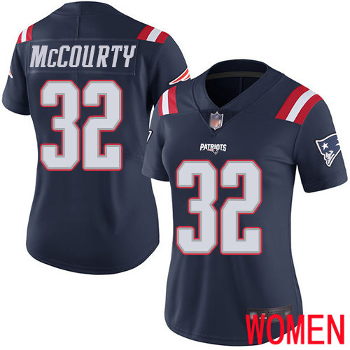 New England Patriots Football #32 Rush Vapor Limited Navy Blue Women Devin McCourty NFL Jersey->new england patriots->NFL Jersey